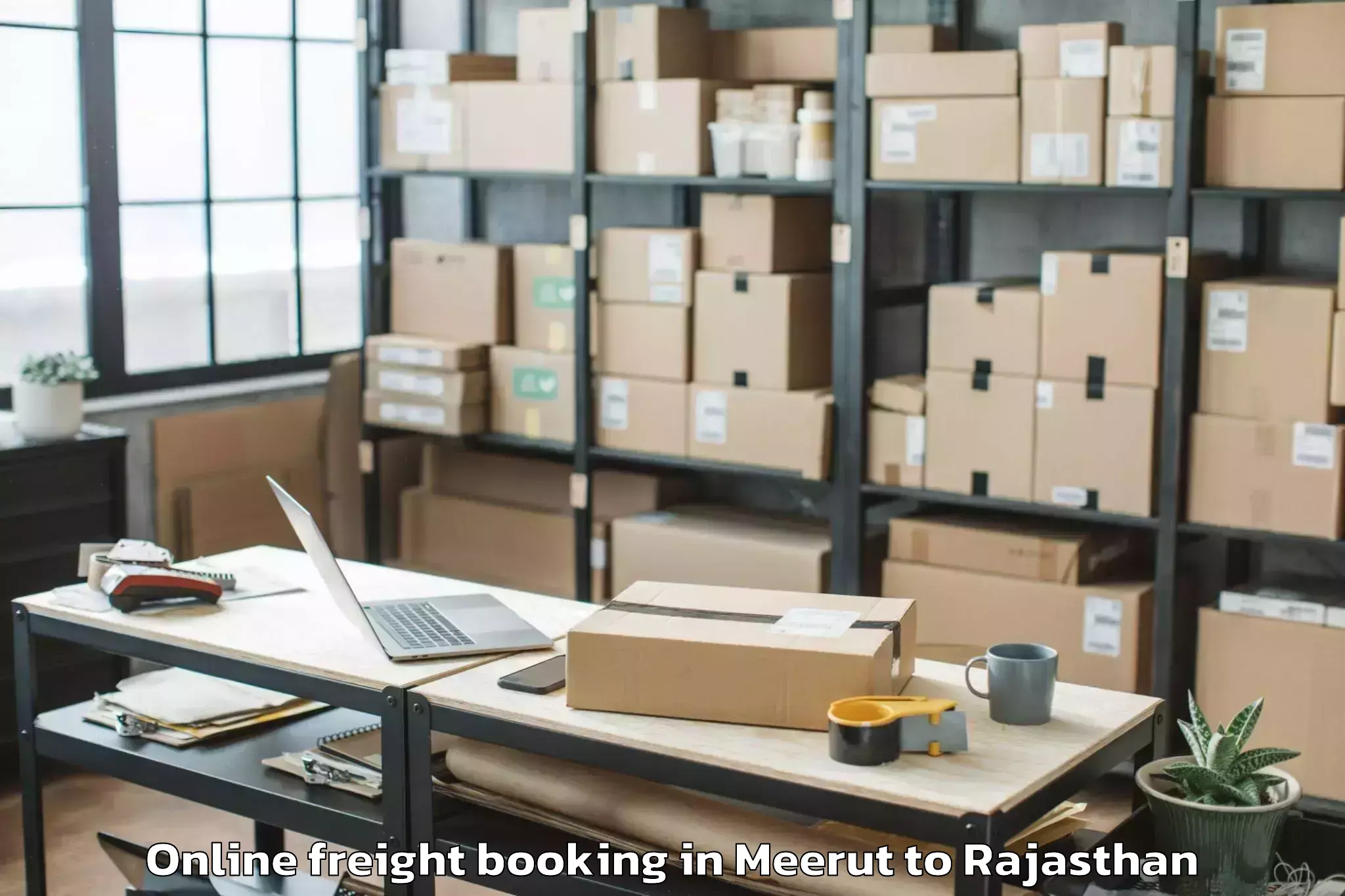 Reliable Meerut to Jecrc University Jaipur Online Freight Booking